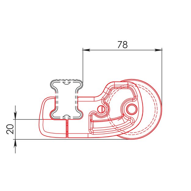 Nordrive K-7 krovinio volas Kargo skersiniams, 96 cm